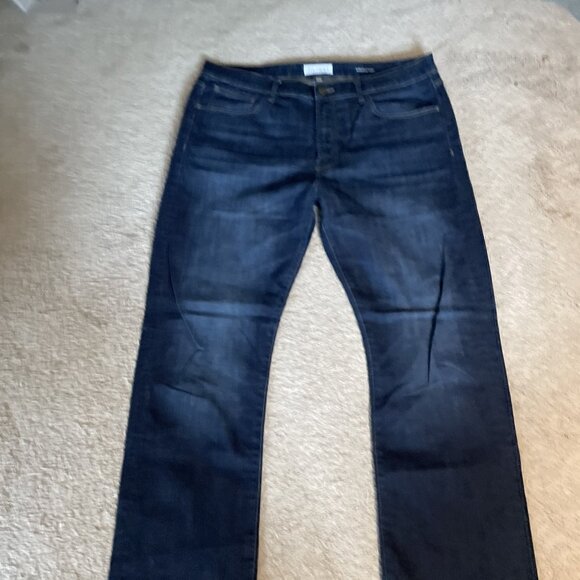 DL 1961 Vince Casual Straight Jeans Size 38X29 Mid Rise Dark Wash Stretch - Picture 2 of 11